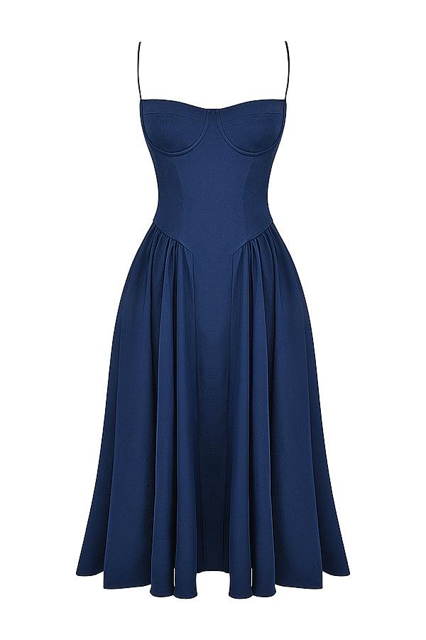 Laluna® | Twill Korset Midi Jurk