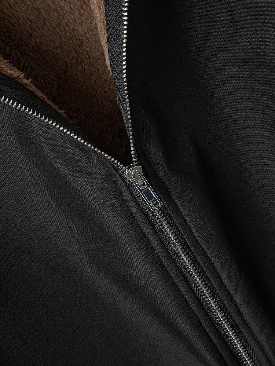 Dames effen Pluizige Lange Jas-herfst/winter