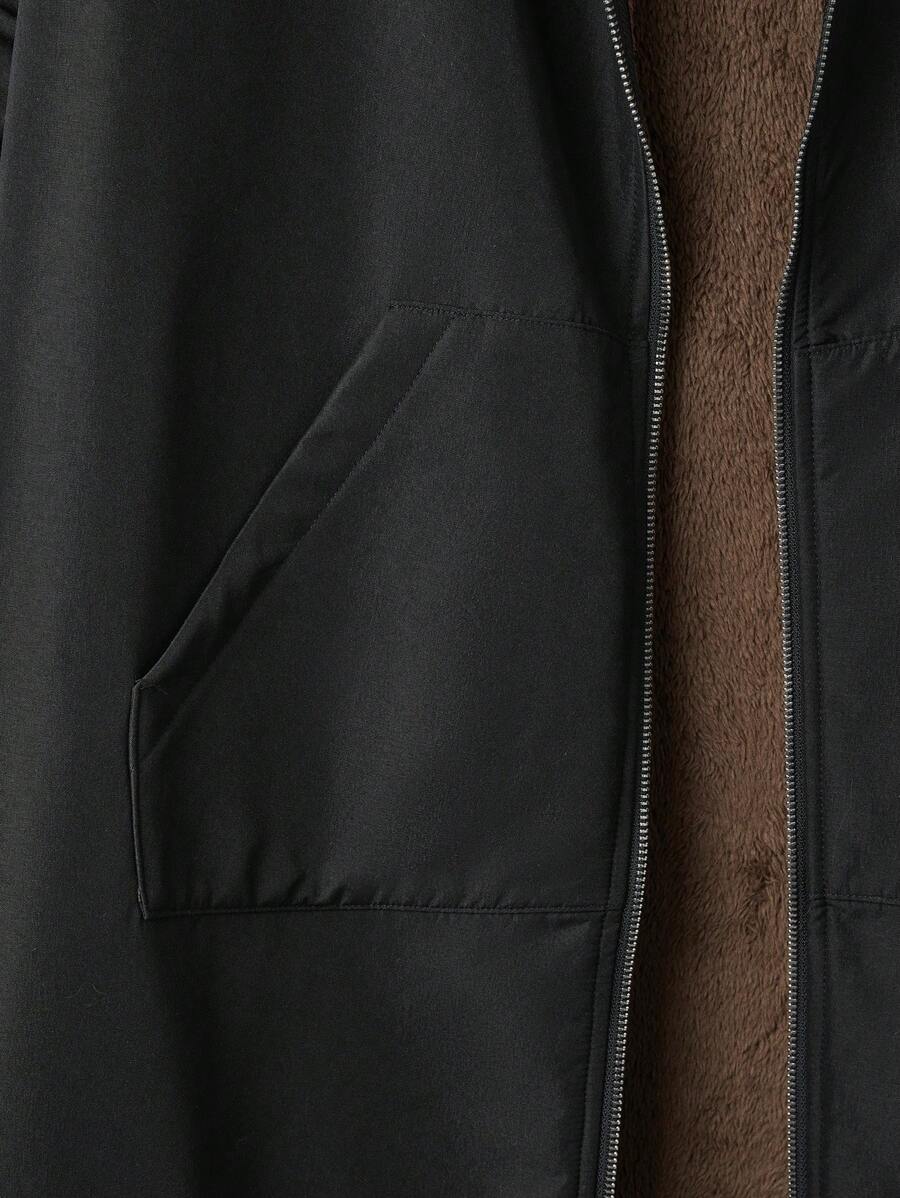 Dames effen Pluizige Lange Jas-herfst/winter