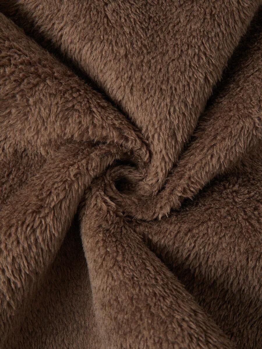 Dames effen Pluizige Lange Jas-herfst/winter