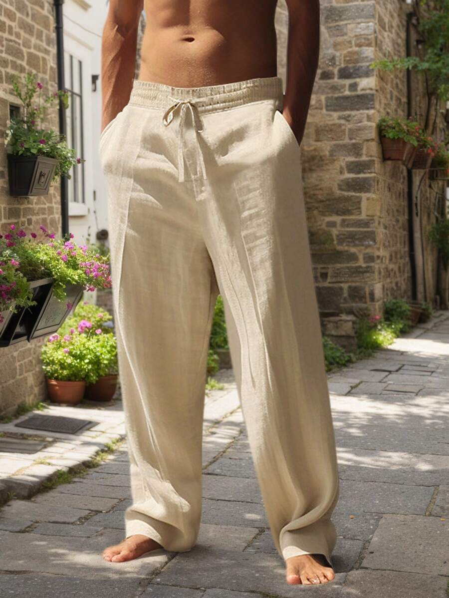 Laluna® | Lichte Linnen Broek met Touw