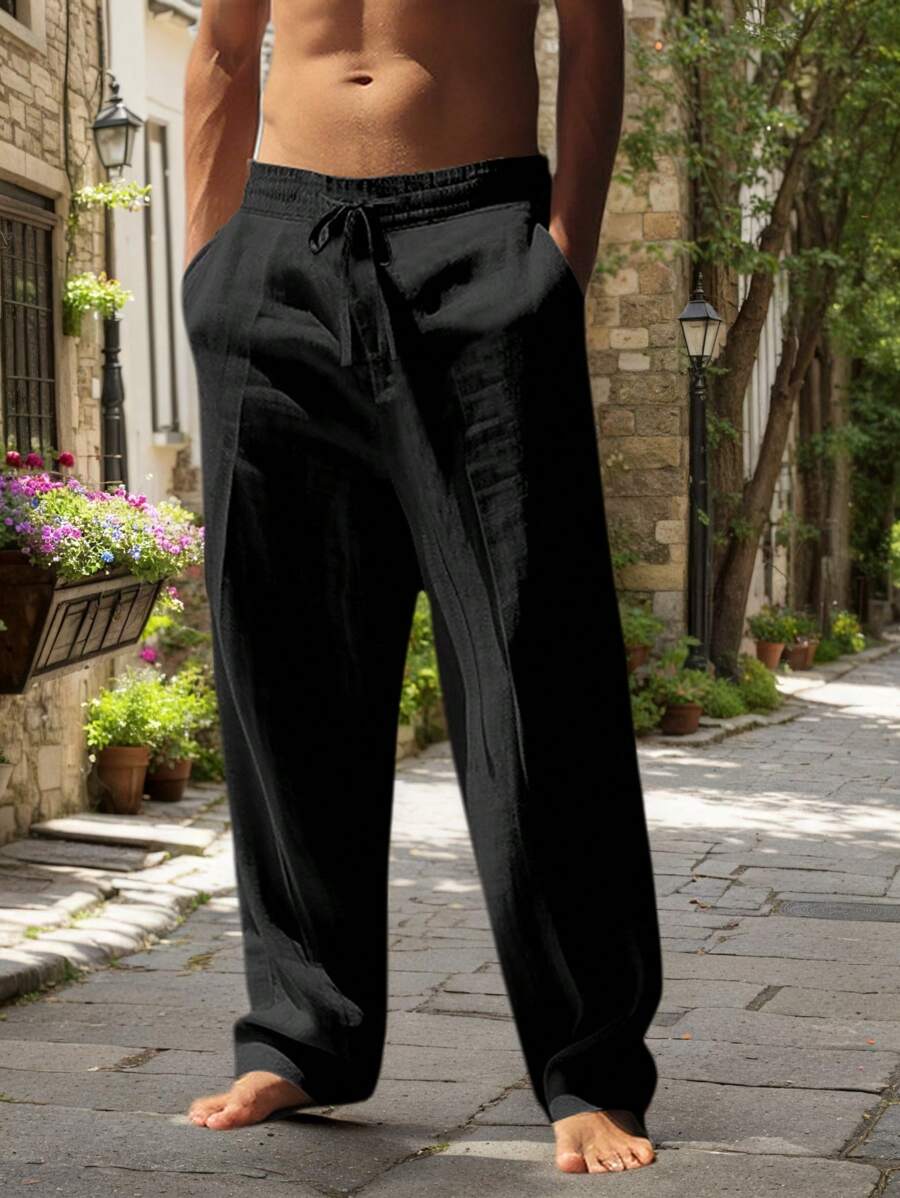 Laluna® | Lichte Linnen Broek met Touw