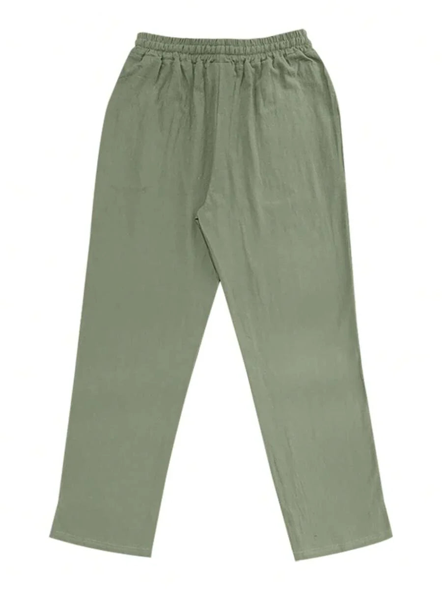 Laluna® | Lichte Linnen Broek met Touw