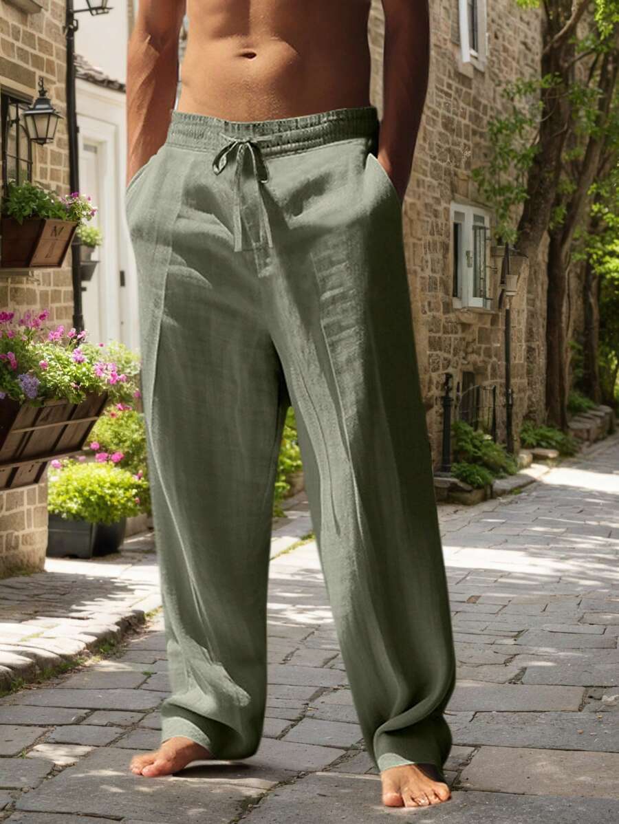Laluna® | Lichte Linnen Broek met Touw