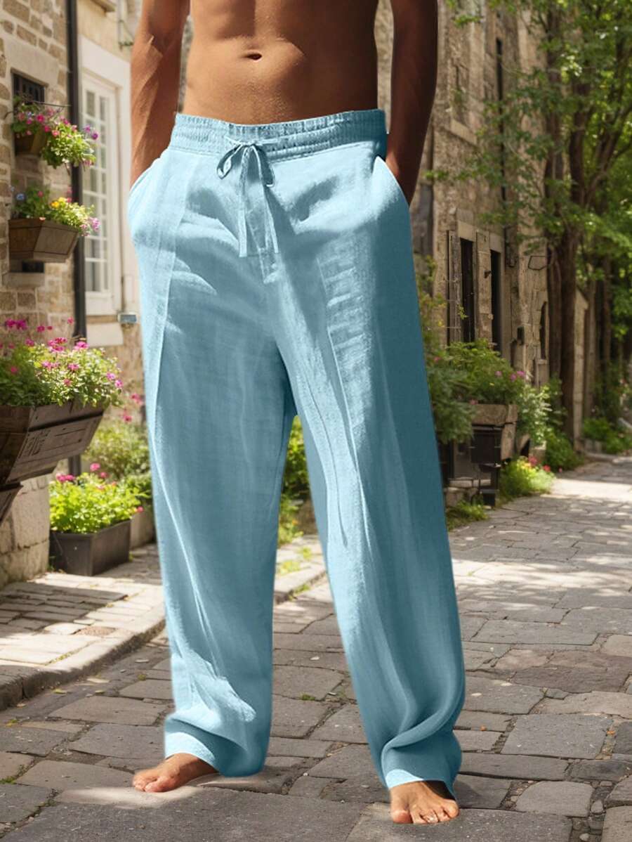 Laluna® | Lichte Linnen Broek met Touw