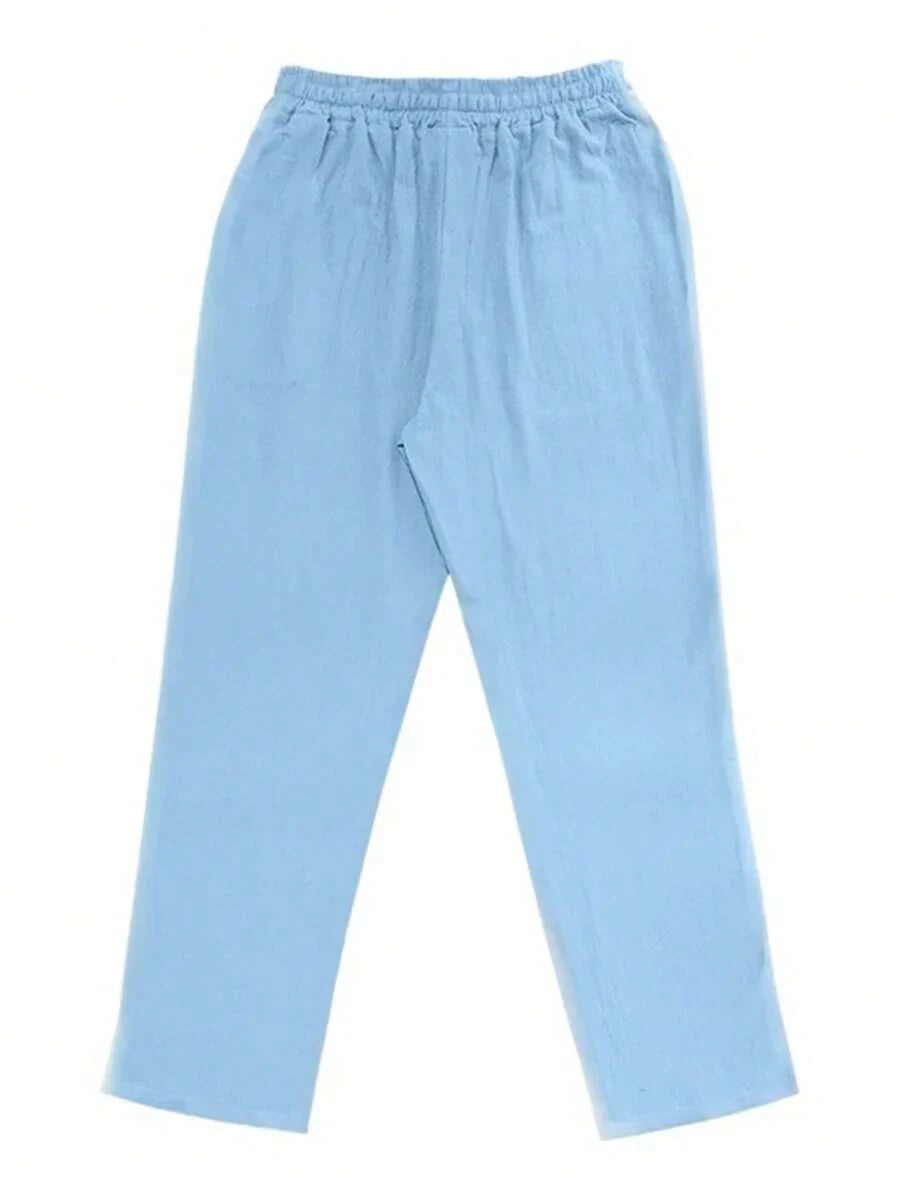 Laluna® | Lichte Linnen Broek met Touw