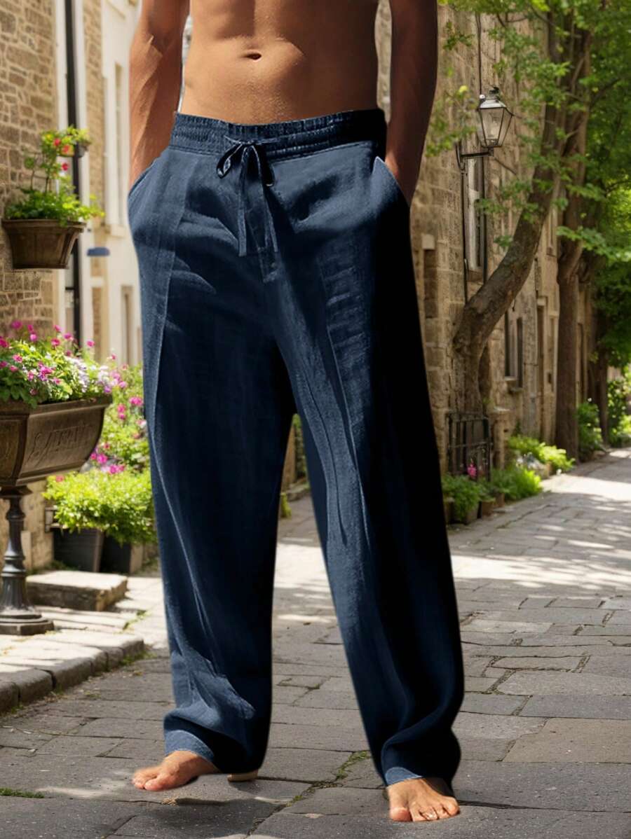 Laluna® | Lichte Linnen Broek met Touw