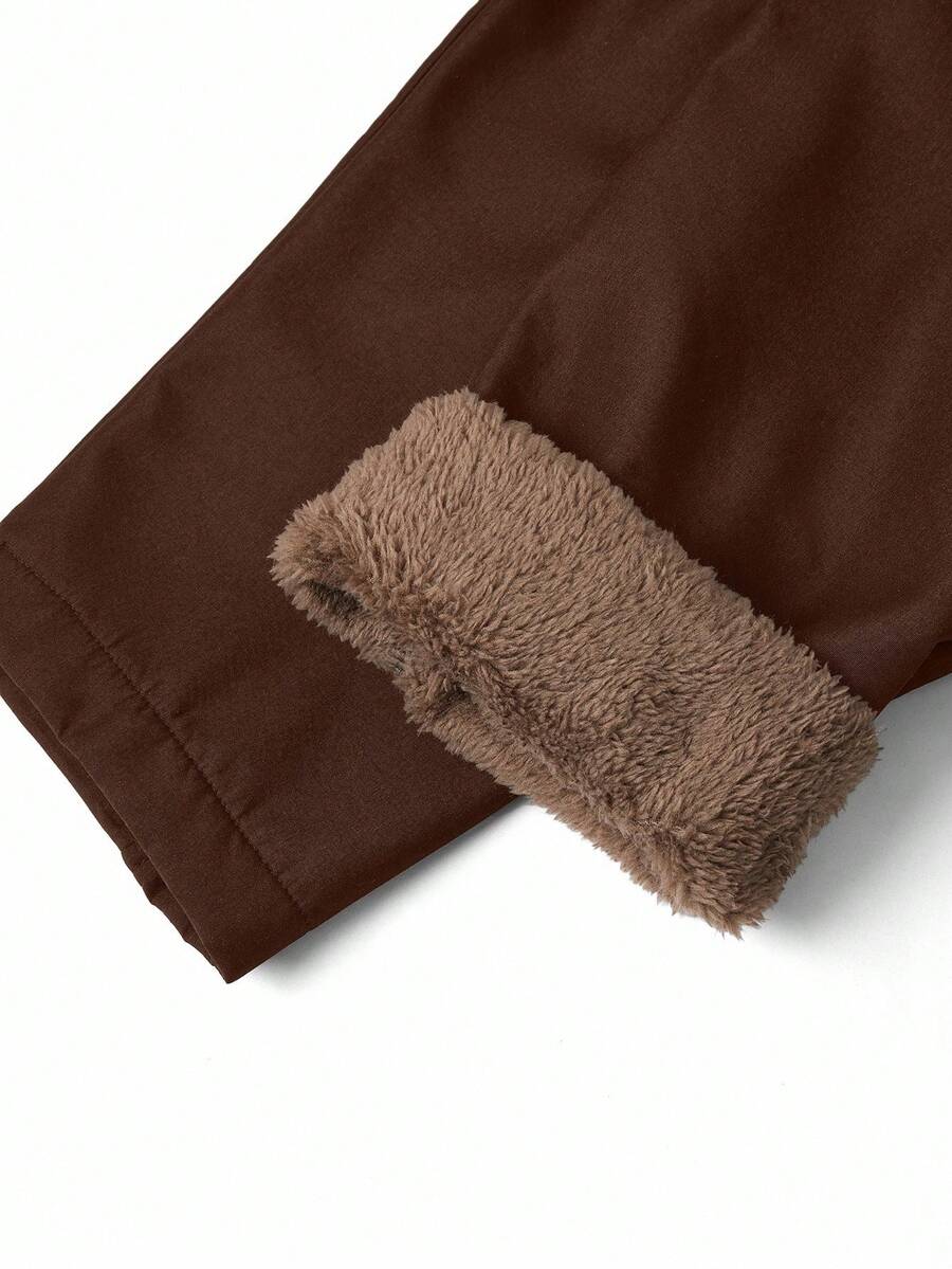 Dames effen Pluizige Lange Jas-herfst/winter