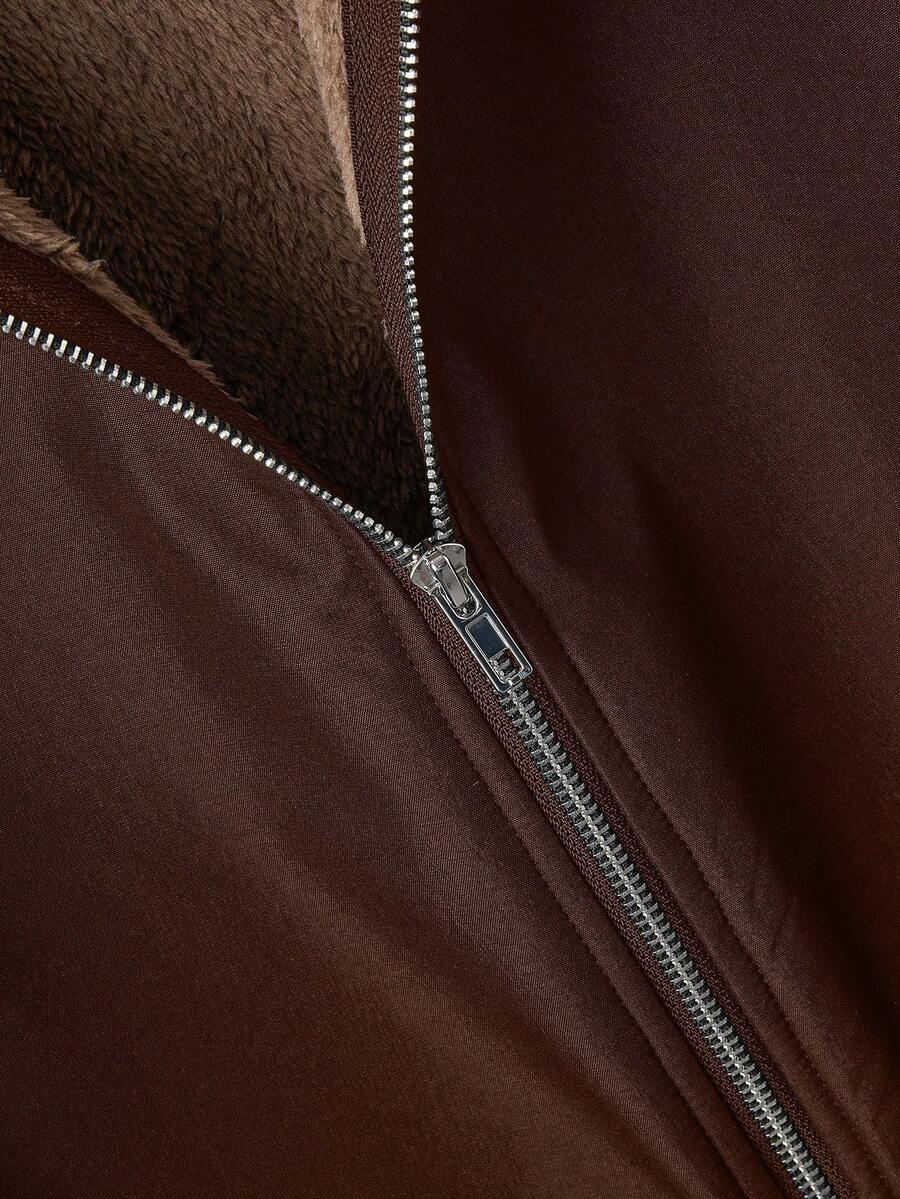 Dames effen Pluizige Lange Jas-herfst/winter