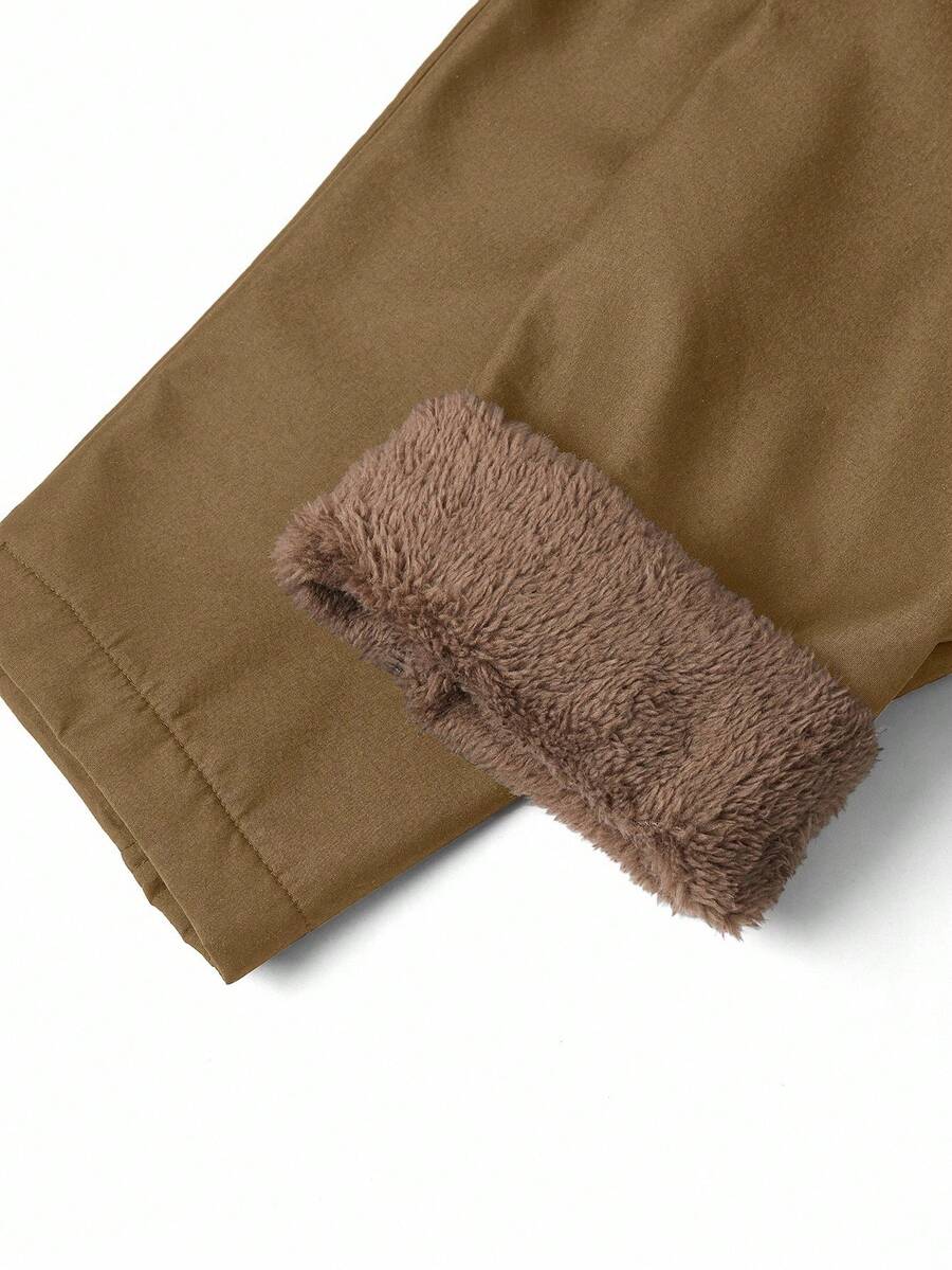 Dames effen Pluizige Lange Jas-herfst/winter