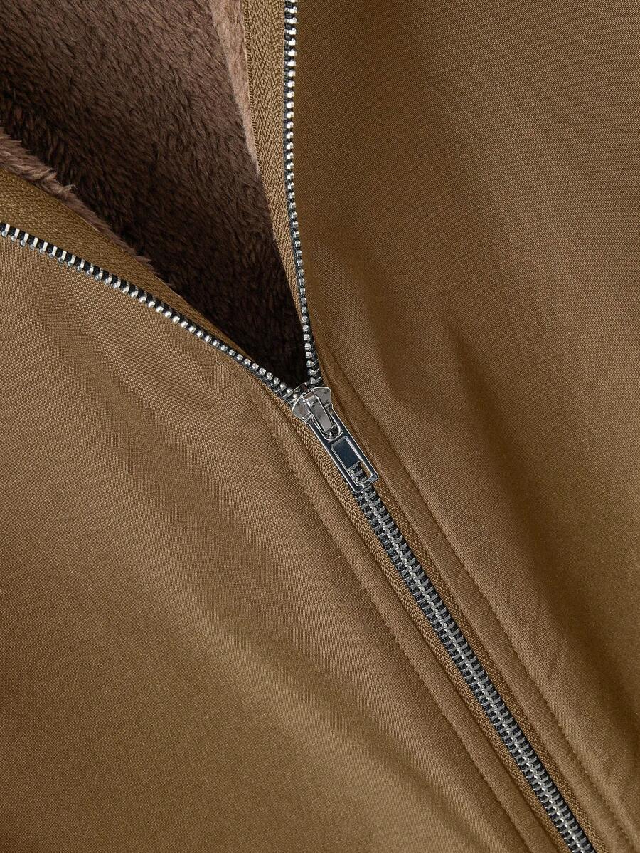 Dames effen Pluizige Lange Jas-herfst/winter