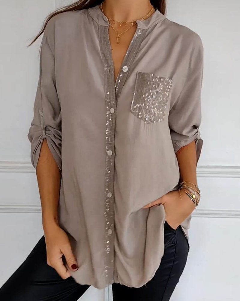 Casual Top met Pailletten Details