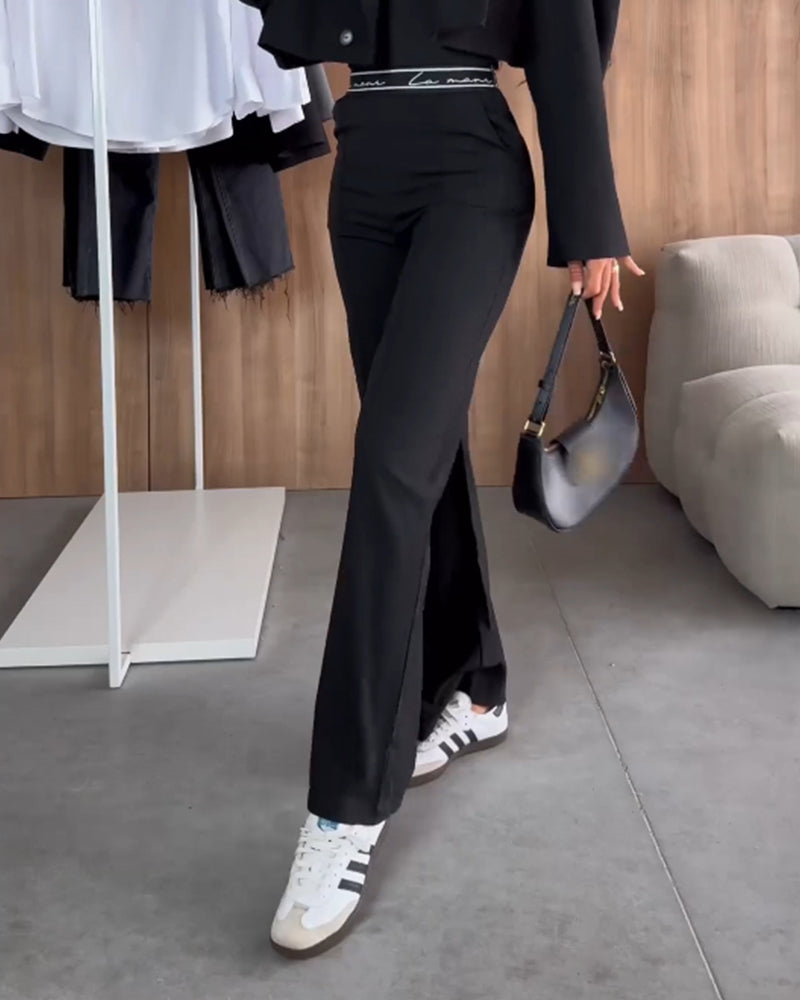 Rechte Casual Pantalon met Ritssluiting