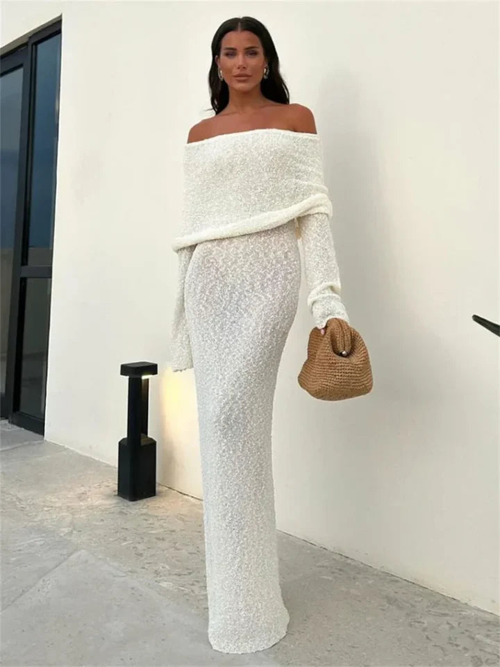 LALUNA® |  OFF-SHOULDER MAXI JURK
