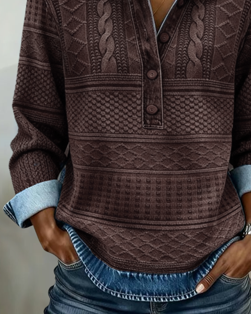 Laluna® | Trendy Sweatshirt met Kraag