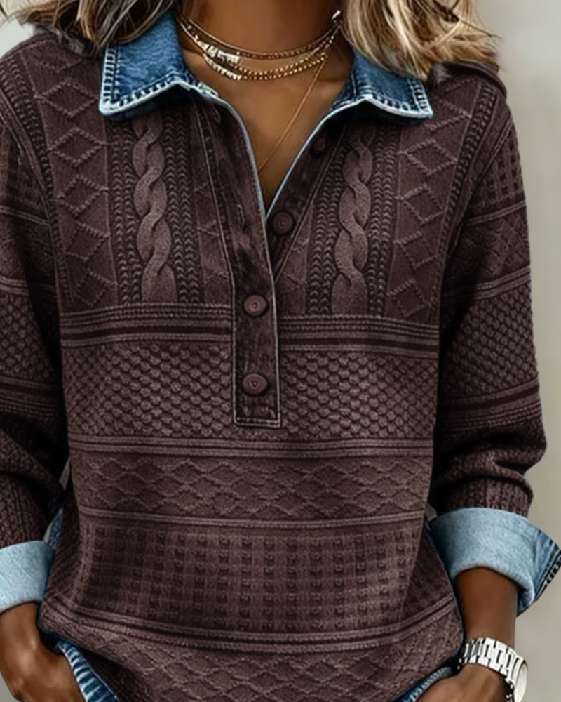 Laluna® | Trendy Sweatshirt met Kraag