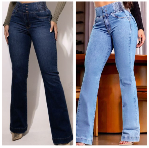 Laluna® | Stretch Flare Jeans met Hoge Taille