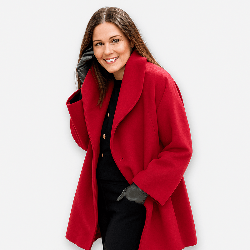 Laluna® | Wollen Jas met Brede Kraag