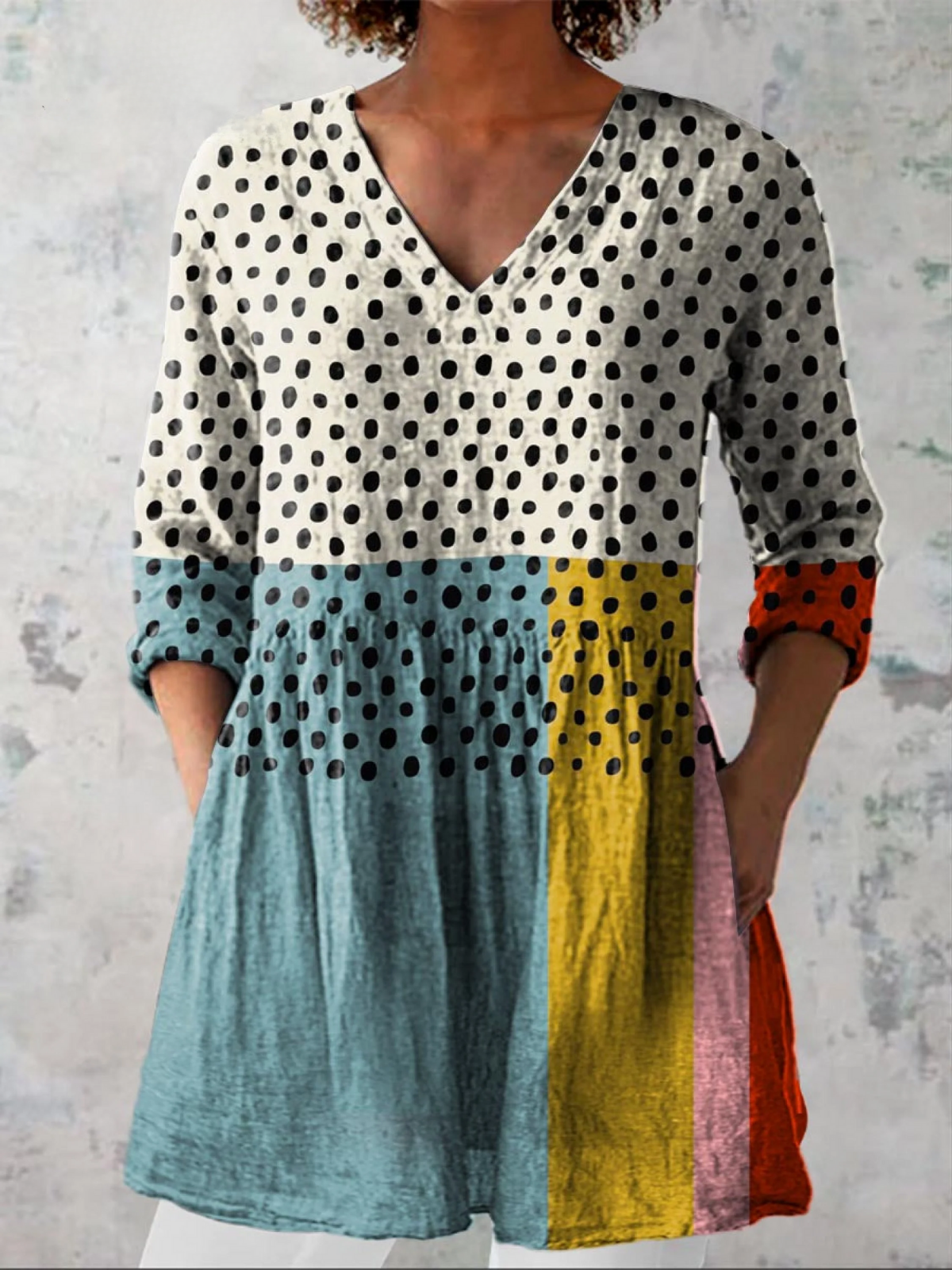 Nola | Lange Blouse met uitdrukkelijk patroon
