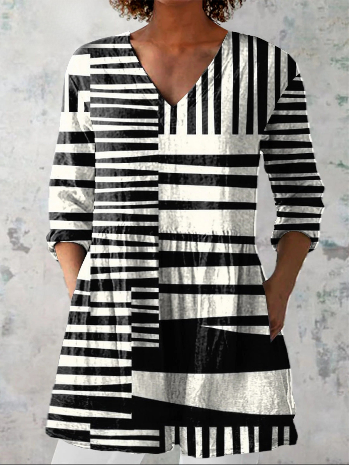 Quinn | Lange Blouse met een opvallend patroon