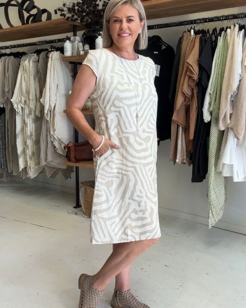 Laluna® | Zomer jurk met ronde hals en mooie print