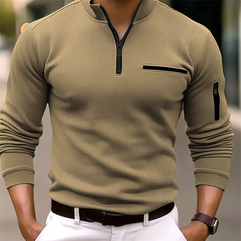 Laluna® | Shirt met lange mouwen en ritssluiting