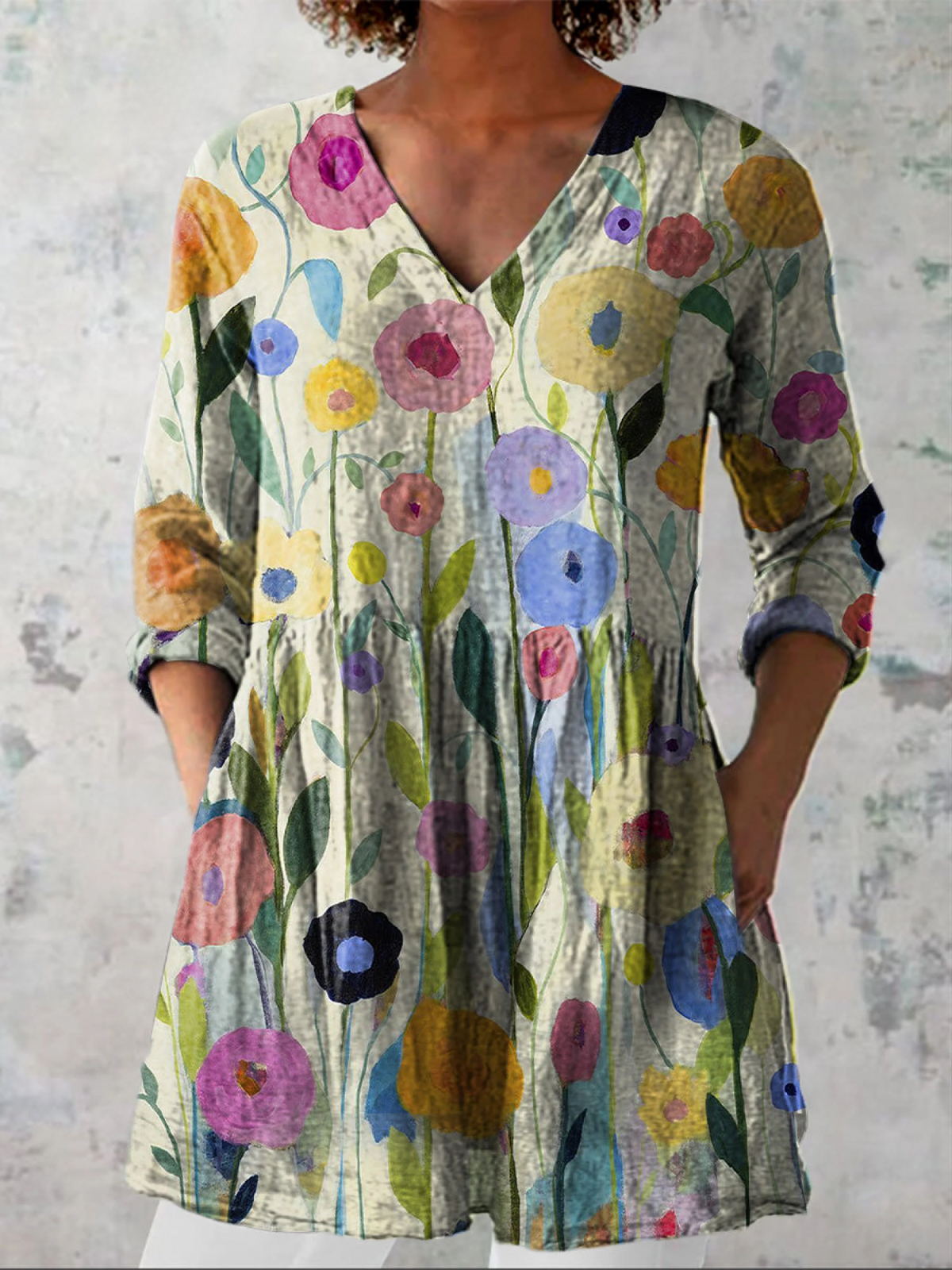 Remi | Lange Blouse met een opvallend patroon