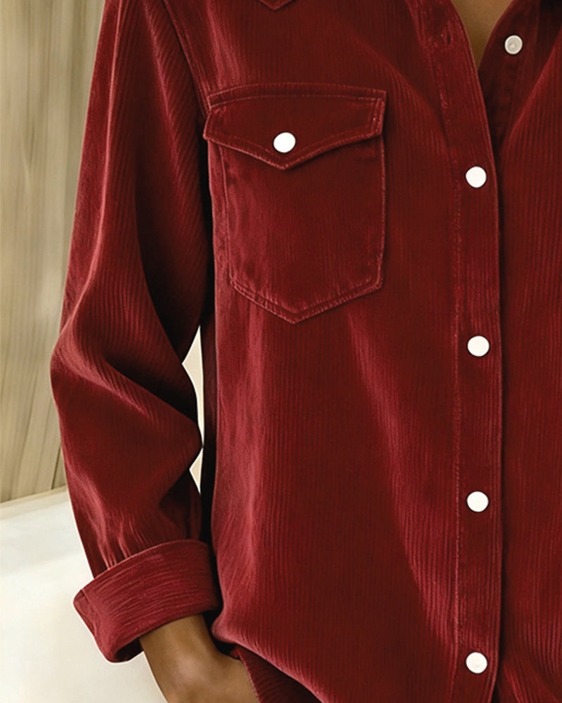 Laluna® | Modieuze Blouse met Revers en Knopen