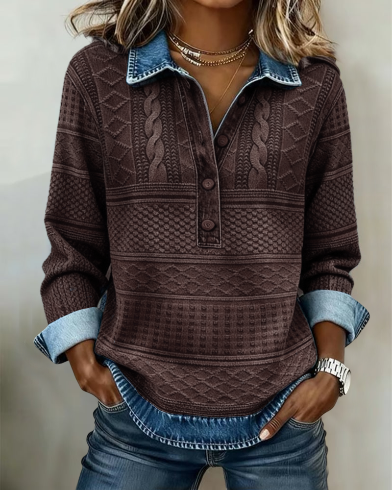 Laluna® | Trendy Sweatshirt met Kraag