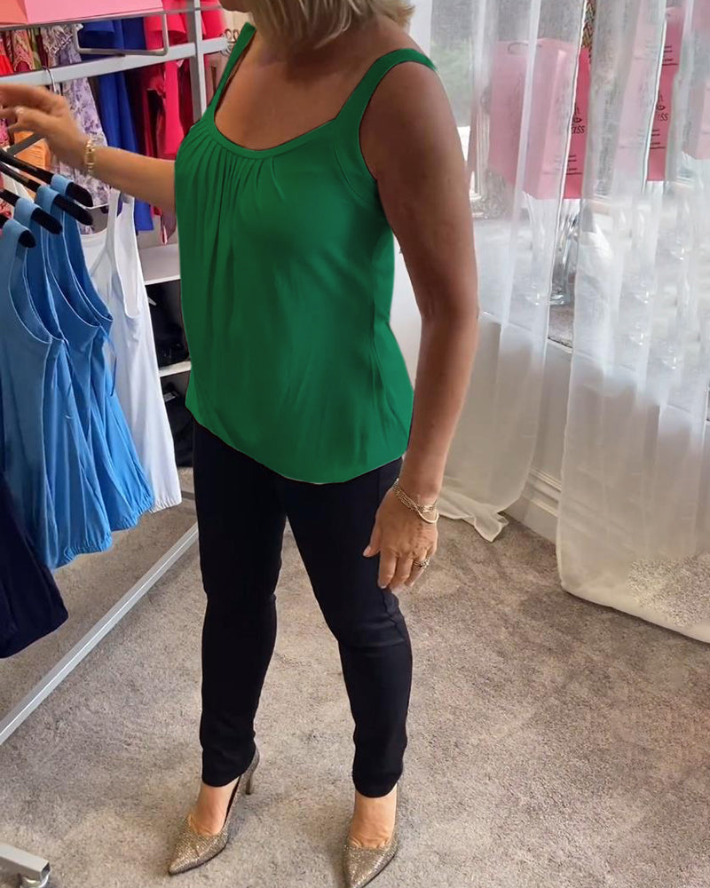 Casual mouwloze top met plooi