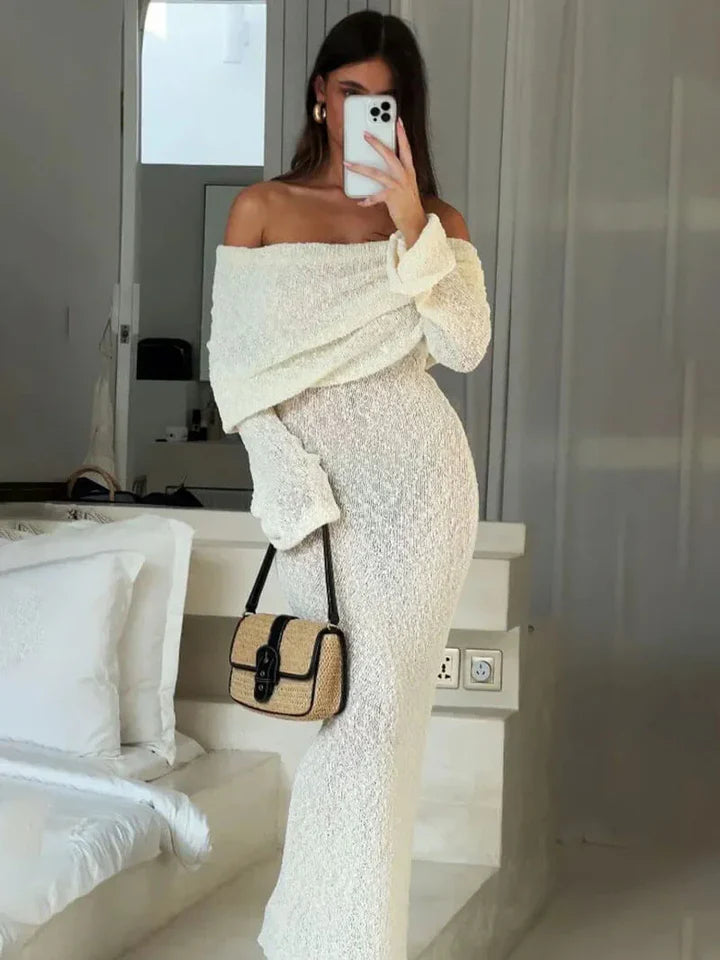 LALUNA® |  OFF-SHOULDER MAXI JURK