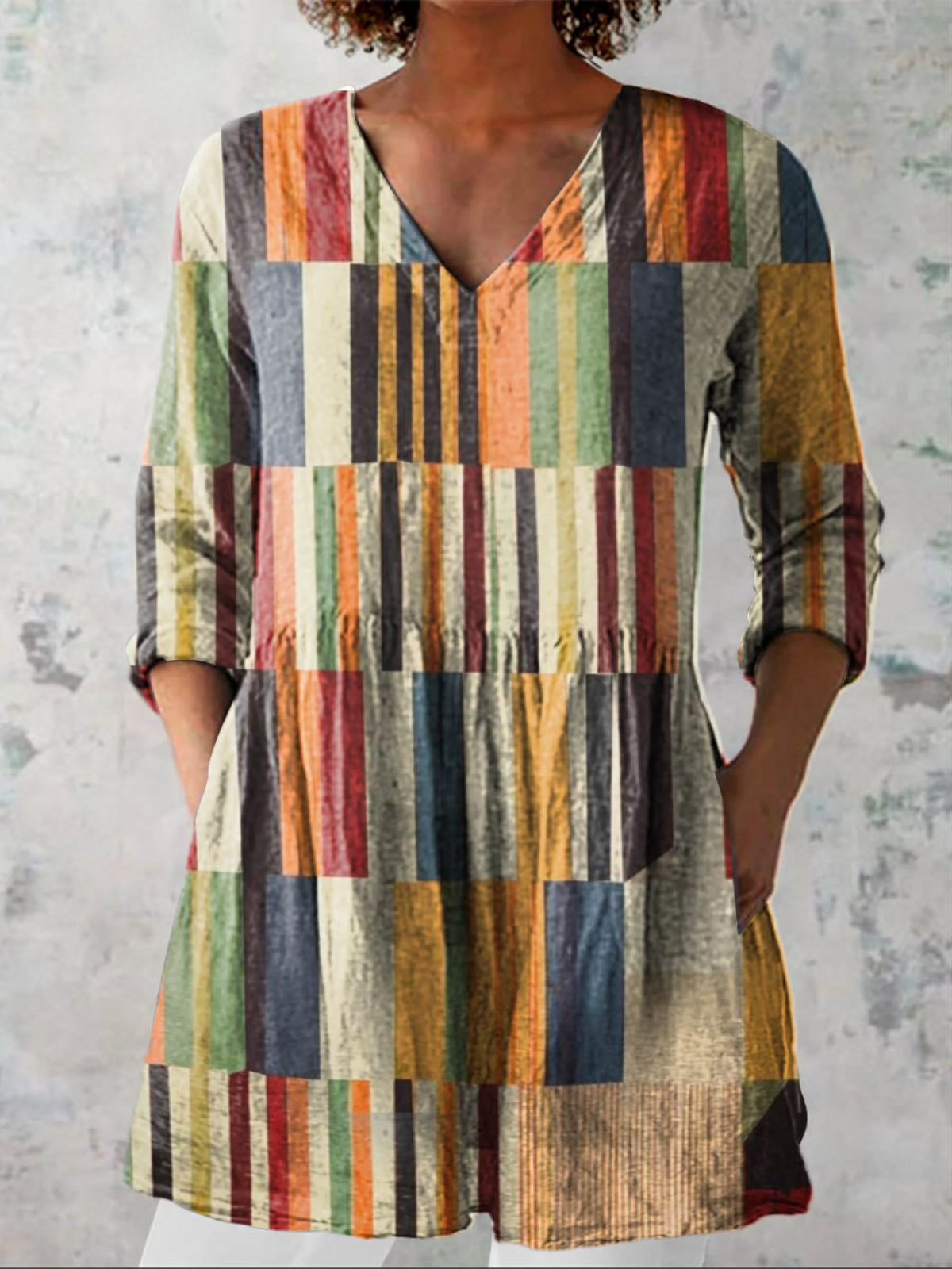 Avery | Lange Blouse met een opvallend patroon