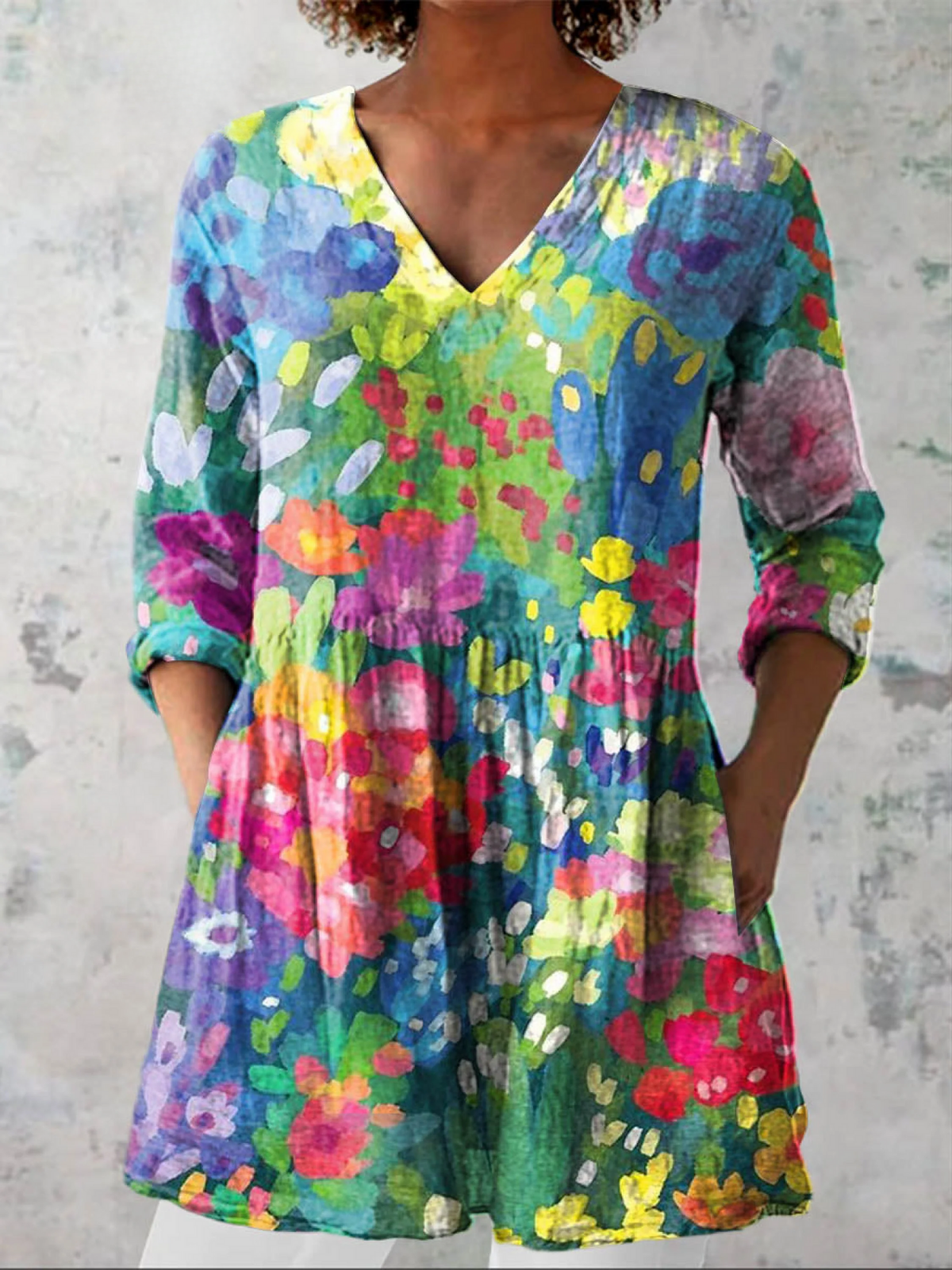 Eden | Lange Blouse met een Uitgesproken Patroon