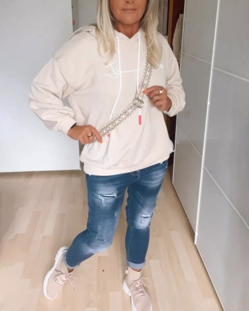 Laluna® | Losse hoodie met ankerprint