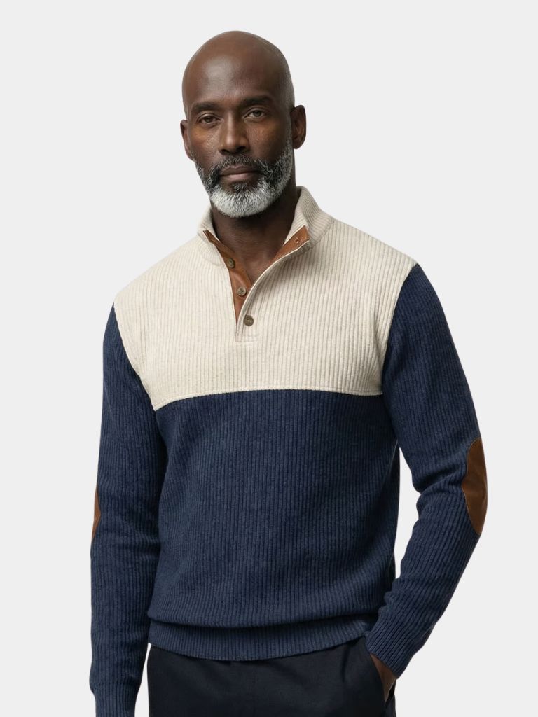 Hoge Kraag Corduroy Retro Pullover