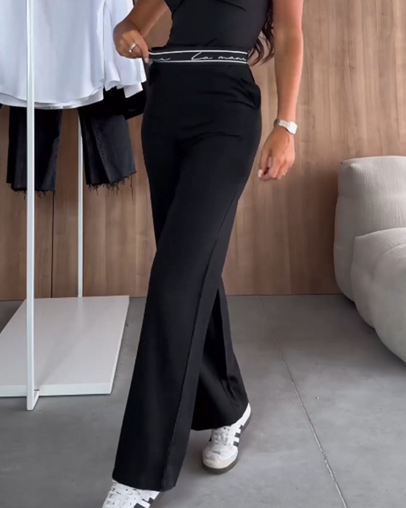 Rechte Casual Pantalon met Ritssluiting