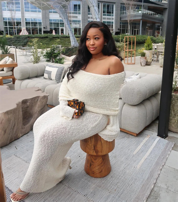 LALUNA® |  OFF-SHOULDER MAXI JURK