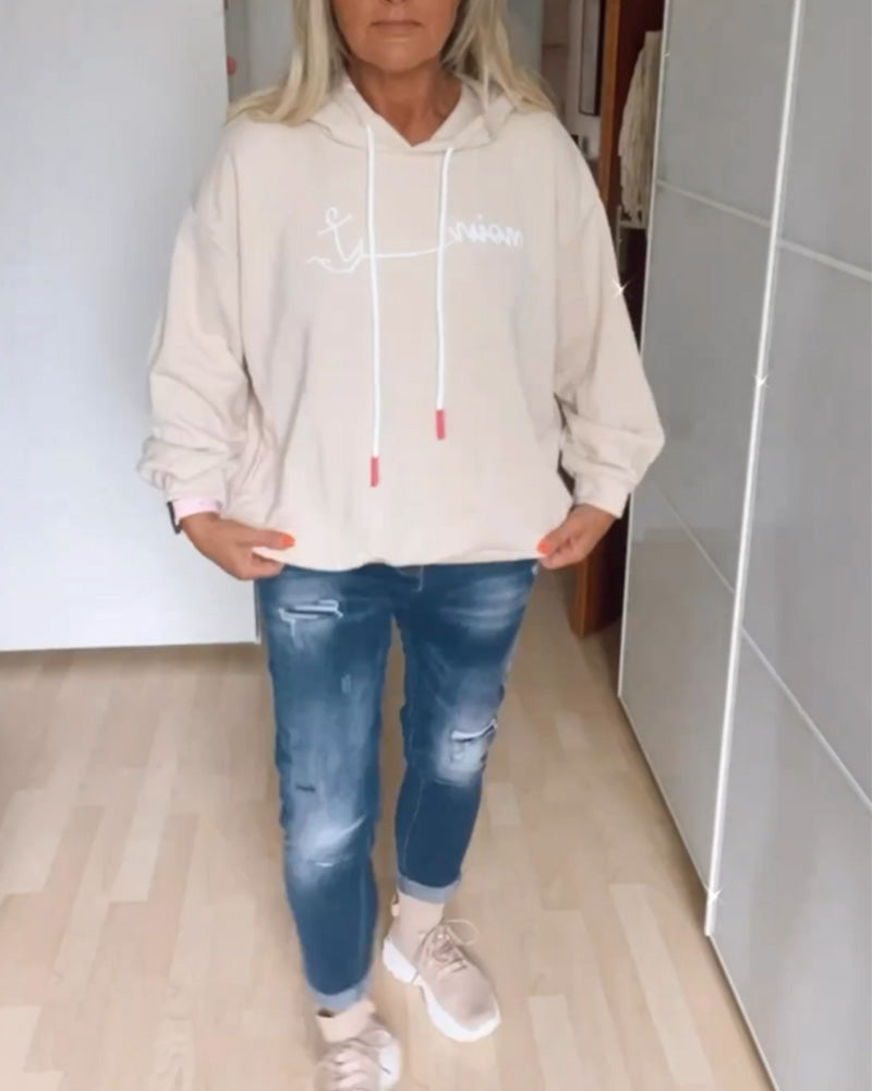 Laluna® | Losse hoodie met ankerprint