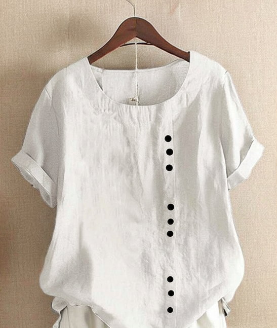 Damesblouse van linnen met decoratieve knopen