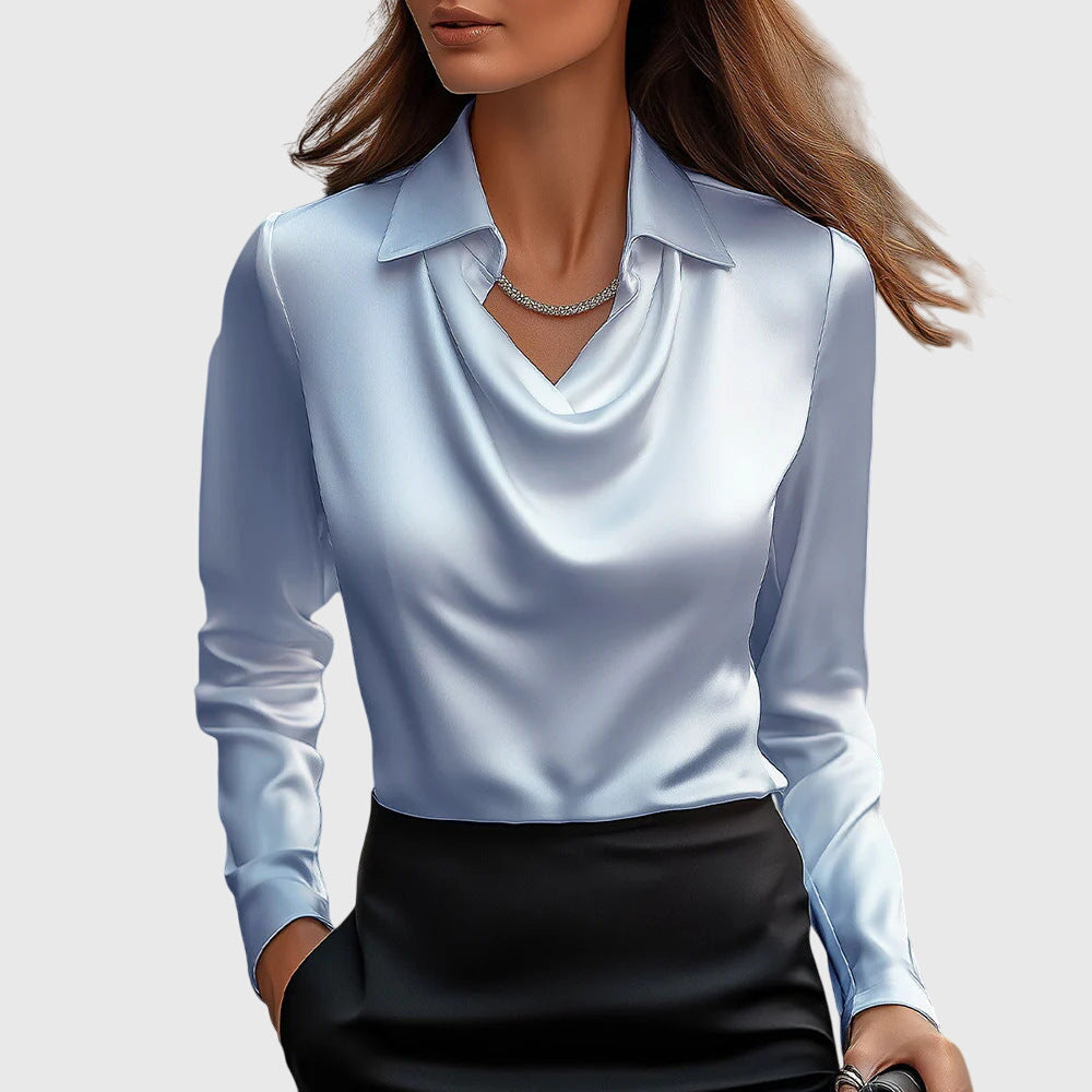 Laluna® | Elegante glanzende satijnen blouse