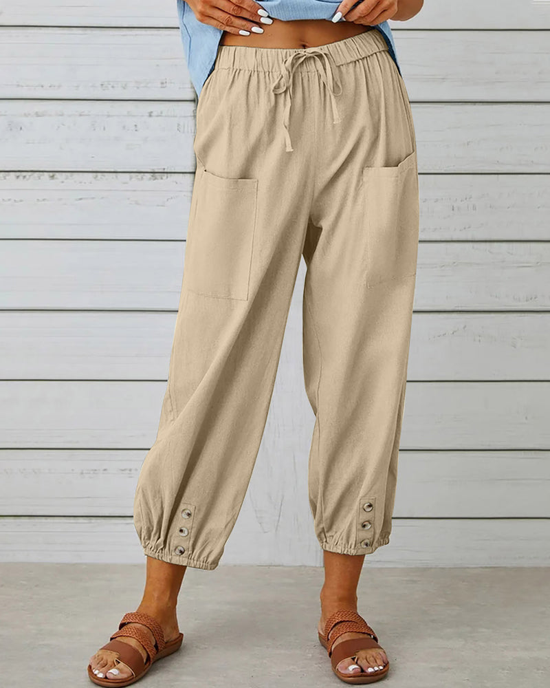 Losse broek met hoge taille