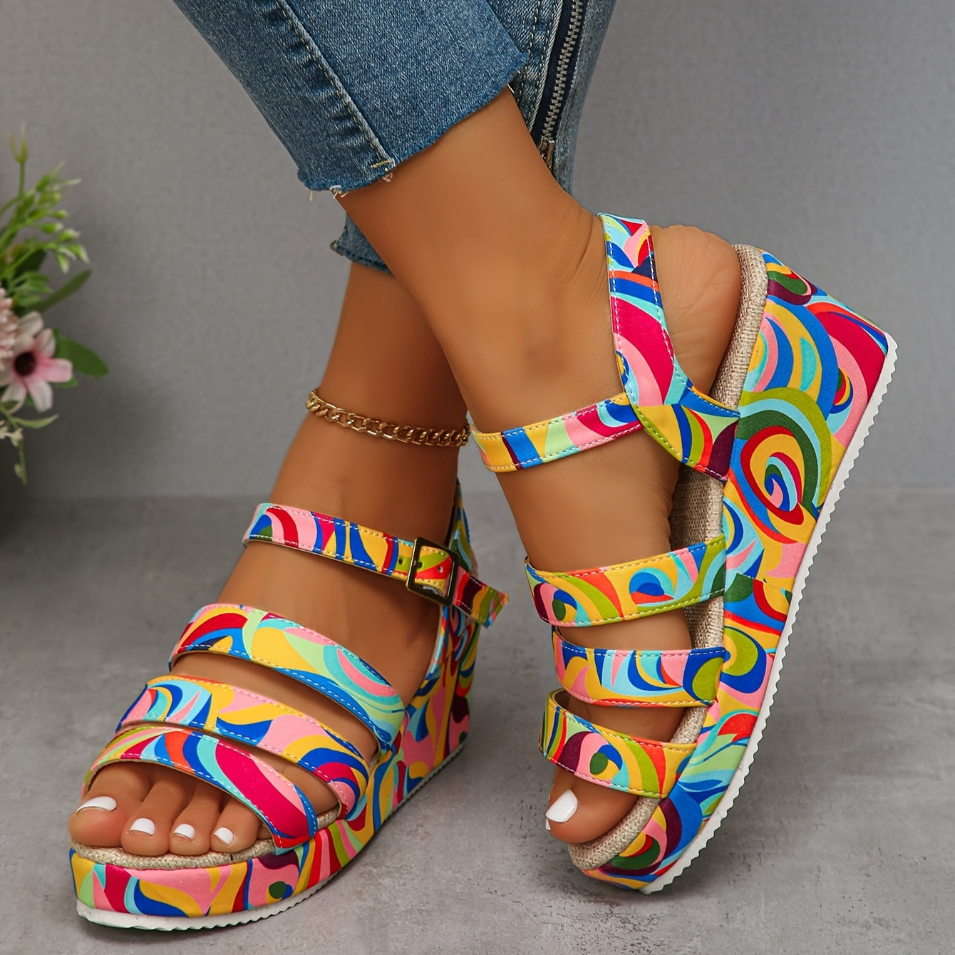 Séverine - Platform sandalen met enkelband