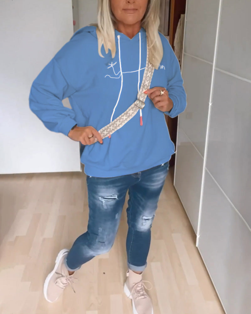 Laluna® | Losse hoodie met ankerprint