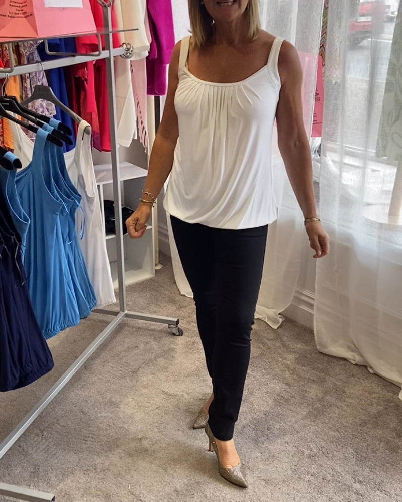 Casual mouwloze top met plooi