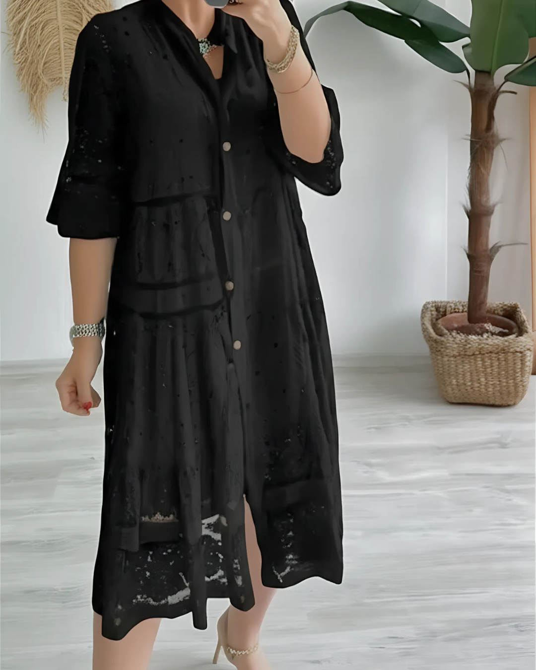 Laluna® | Comfortabele Kanten jurk