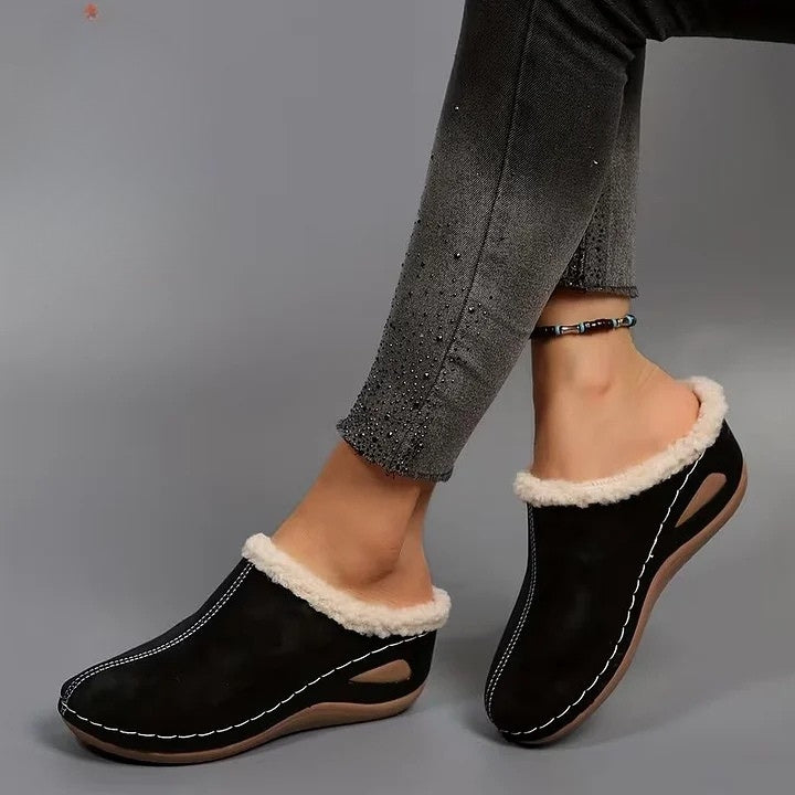 Laluna® | Bontgevoerde Slip-On Sandalen