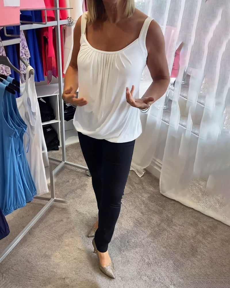 Casual mouwloze top met plooi