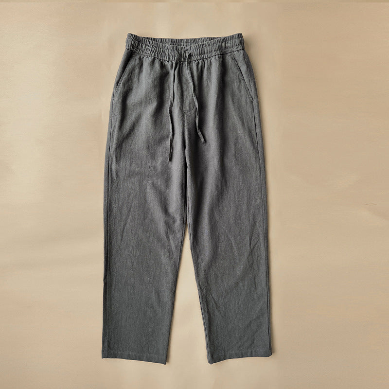 Broek heren | Linnen look zomerbroek met elastische taille