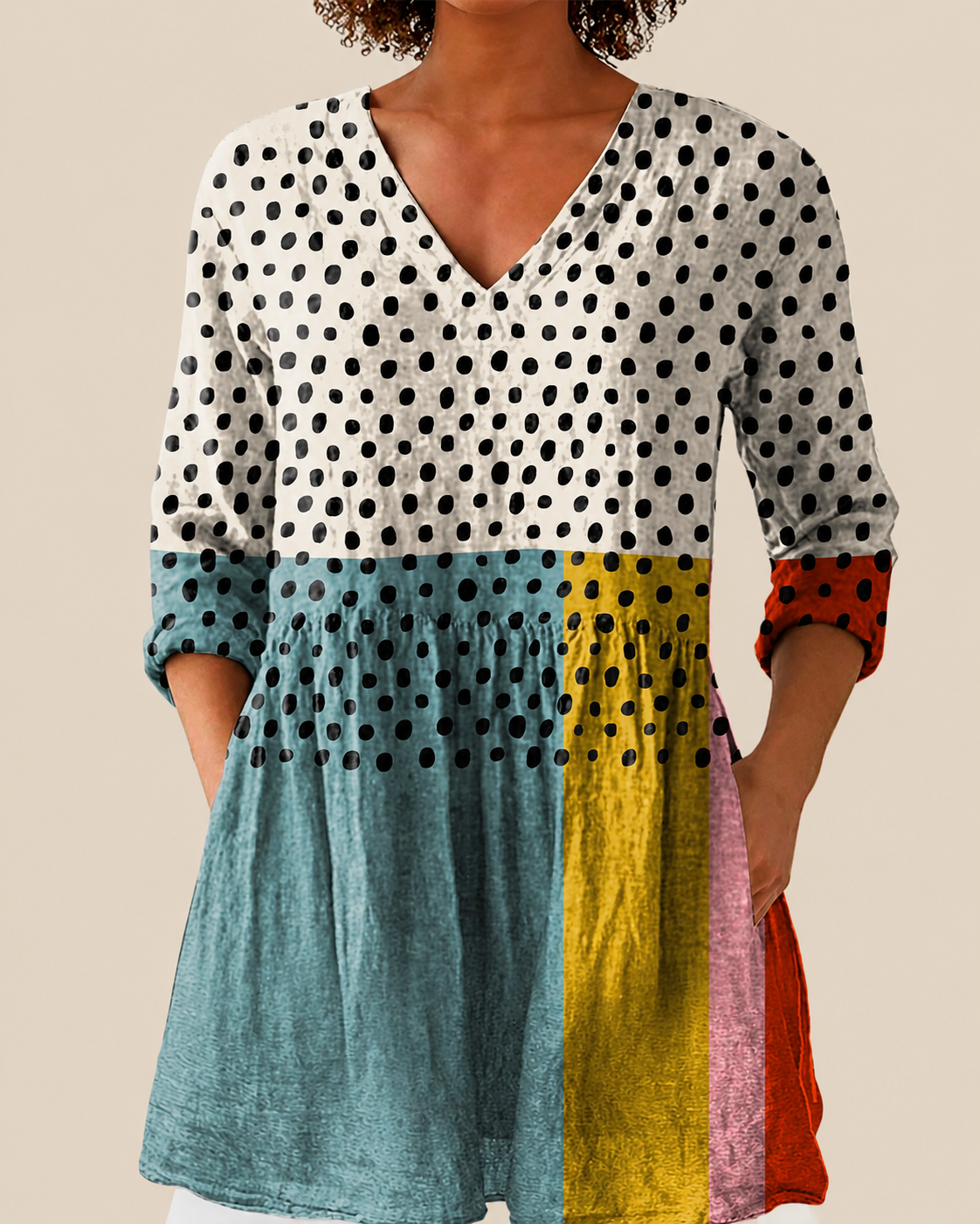 Nola | Lange Blouse met uitdrukkelijk patroon
