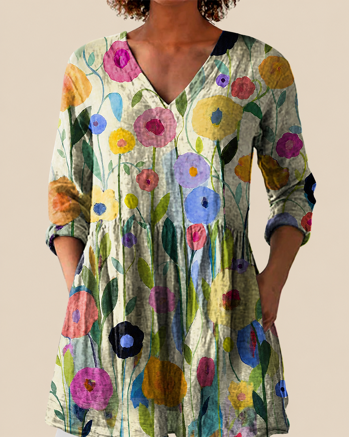 Remi | Lange Blouse met een opvallend patroon